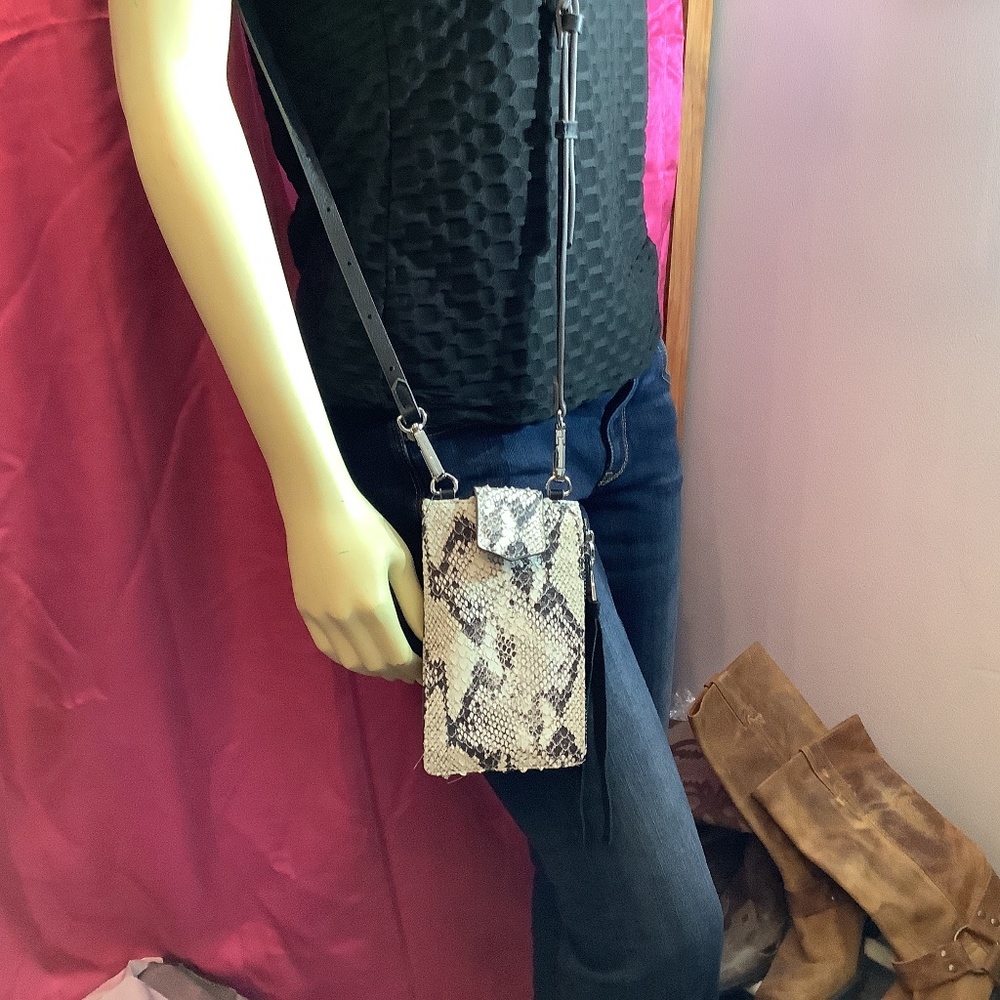 Aimee Kestenburg Phone Wristlet Crossbody snakeskin leather‎